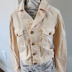 L'Agence Eisenhower Cotton Blend Velvet Crop Trucker Jacket